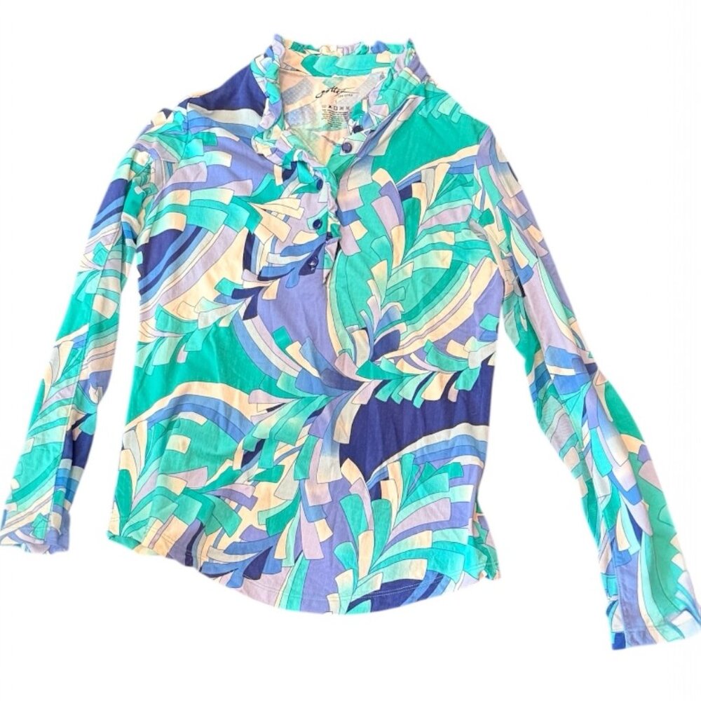 Gottex Lifestyle Floral Resort Blouse Top Size S